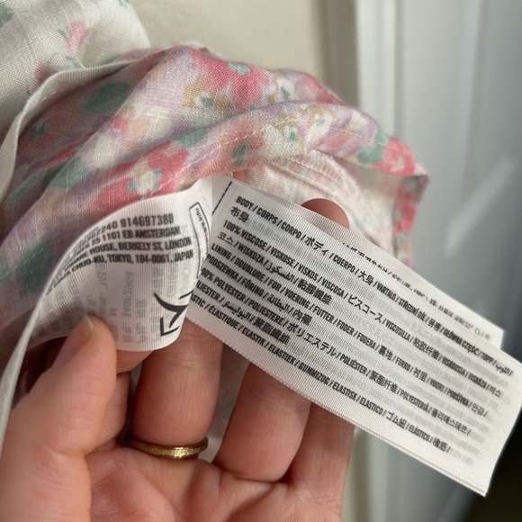 Hollister Pink Floral Ruffle V-Neck Tiered Babydoll Cami Padded Tank Top Size M - Picture 4 of 7